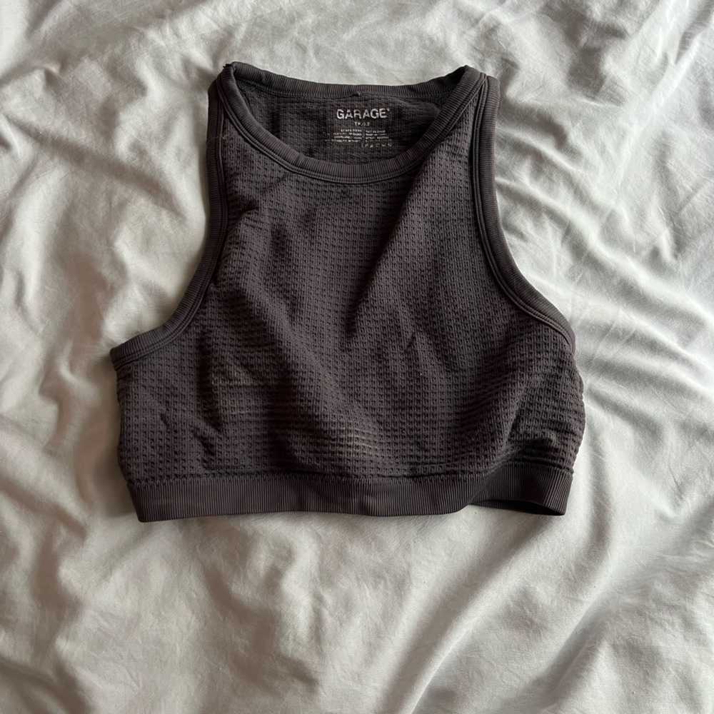 Garage dark grey sports bra